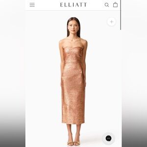 NWT Elliatt Strapless Metallic Dress